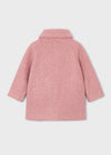 Girls Pink Textured Boucle Coat