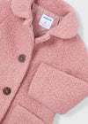 Girls Pink Textured Boucle Coat
