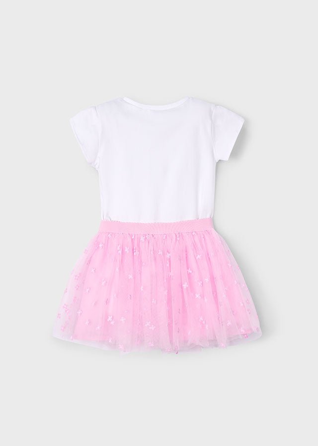 Girls Pink Tulle Skirt Set