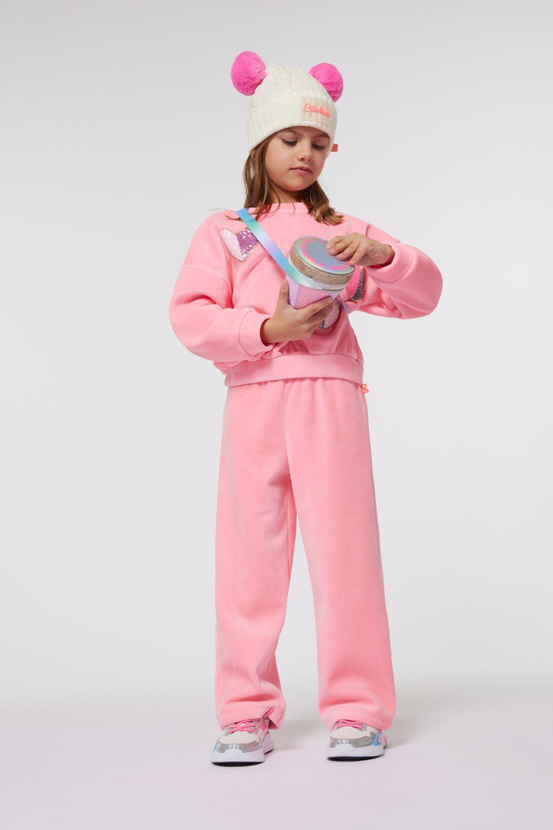 Girls Pink Velour Trousers (Billieblush)