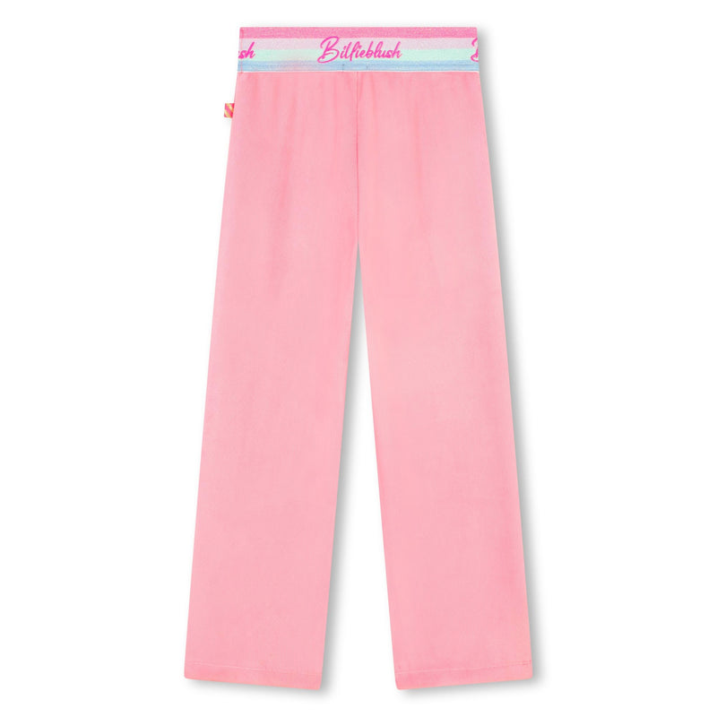 Girls Pink Velour Trousers (Billieblush)