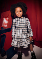 Girls Plaid Cotton Dress with Bows