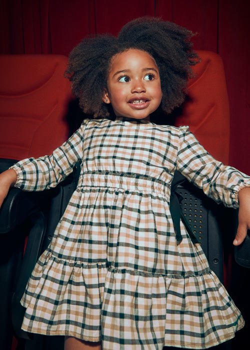 Girls Plaid Cotton Dress with Bows