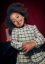 Girls Plaid Cotton Dress with Bows