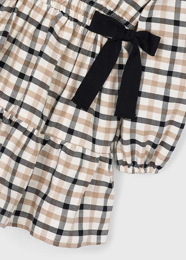 Girls Plaid Cotton Dress with Bows