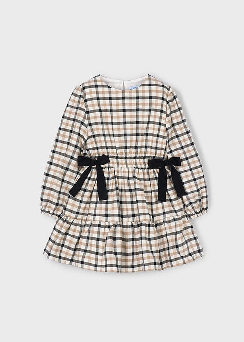 Girls Plaid Cotton Dress with Bows