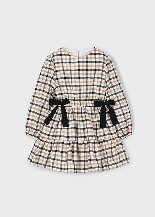 Girls Plaid Cotton Dress with Bows