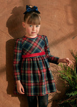 Girls' Plaid Dress with Belt