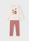 Girls Plant Print Top & Patterned Legging Set