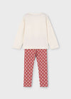 Girls Plant Print Top & Patterned Legging Set