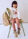 Girls Plant Print Top & Patterned Legging Set