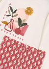 Girls Plant Print Top & Patterned Legging Set