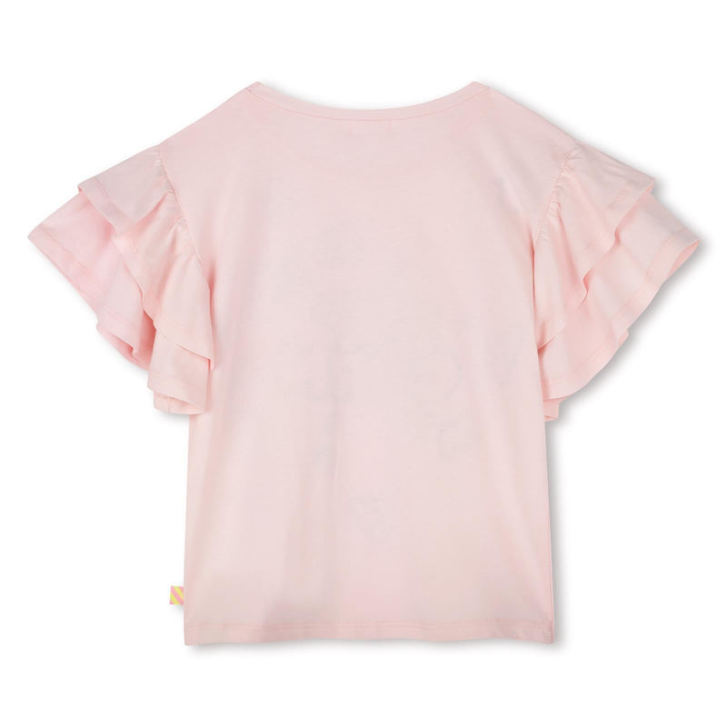 Girls Popcorn Graphic Tee with Flounced Sleeves