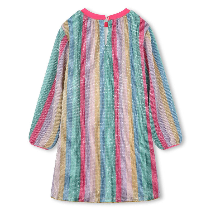 Girls Rainbow Pleated Sequin Dress (Billieblush)