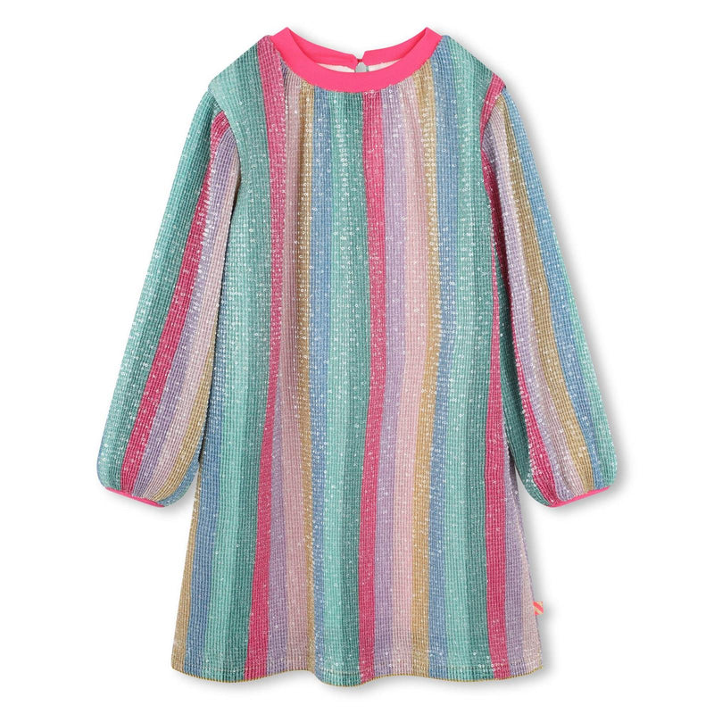 Girls Rainbow Pleated Sequin Dress (Billieblush)