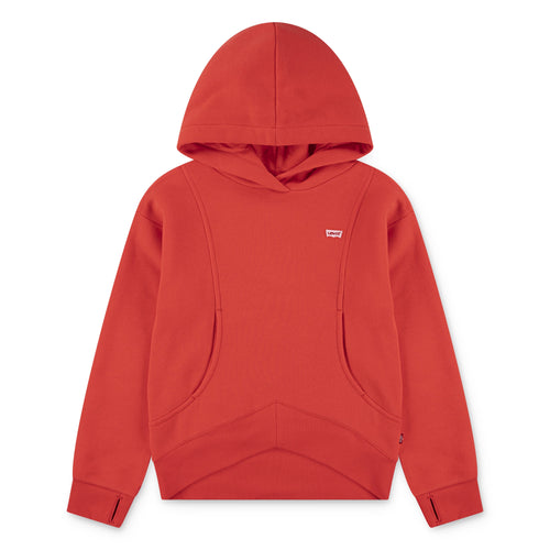 Girls Red Batwing Logo Hoodie