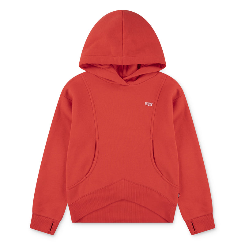 Girls Red Batwing Logo Hoodie
