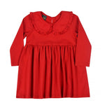 Girls Red Christmas Dress Peter Pan Collar (GT atut)