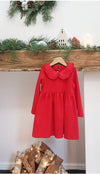 Girls Red Christmas Dress Peter Pan Collar (GT atut)