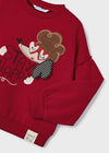 Girls Red Cotton Sweatshirt