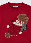 Girls Red Cotton Sweatshirt