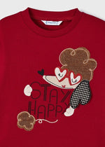 Girls Red Cotton Sweatshirt