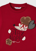 Girls Red Cotton Sweatshirt