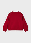 Girls Red Cotton Sweatshirt