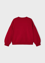 Girls Red Cotton Sweatshirt