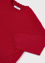 Girls Red Crewneck Knit Sweater (Mayoral)