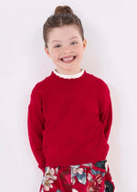 Girls Red Crewneck Knit Sweater (Mayoral)