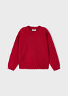 Girls Red Crewneck Knit Sweater (Mayoral)