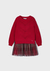 Girls Red Dress & Sweater Set (Mayoral)