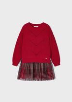 Girls Red Dress & Sweater Set (Mayoral)