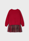 Girls Red Dress & Sweater Set (Mayoral)