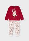 Girls Red Festive Christmas Pyjamas