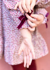 Girls Red Floral Dress & Tights Set