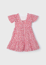 Girls Red Floral Stripe Cotton Dress (mayoral) - CottonKids.ie - 4 year - 5 year - 6 year