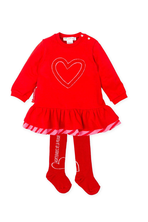 Girls Red Heart Cotton Dress Set (Agatha Ruiz de la Prada)