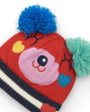 Girls' Red Knitted Hat & Scarf Set (Tuc Tuc)