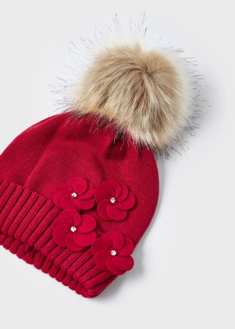 Girls Red Knitted Hat Set (Mayoral)