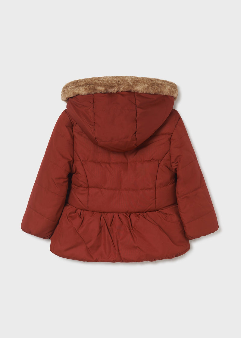 Girls Red Peplum Puffer Coat (mayoral)