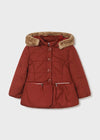 Girls Red Peplum Puffer Coat (mayoral)