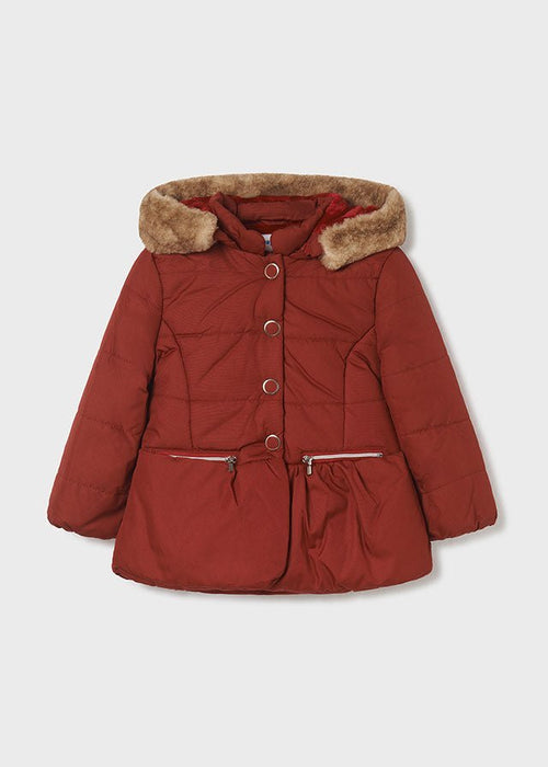 Girls Red Peplum Puffer Coat (mayoral)