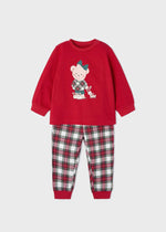 Girls Red Tartan Christmas Pyjamas