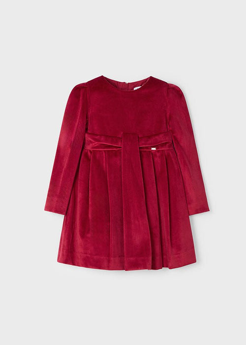 Girls' Red Velvet Dress with Bow (Mayoral)