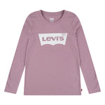 Girls Rose Pink Long Sleeve Batwing Logo T-Shirt