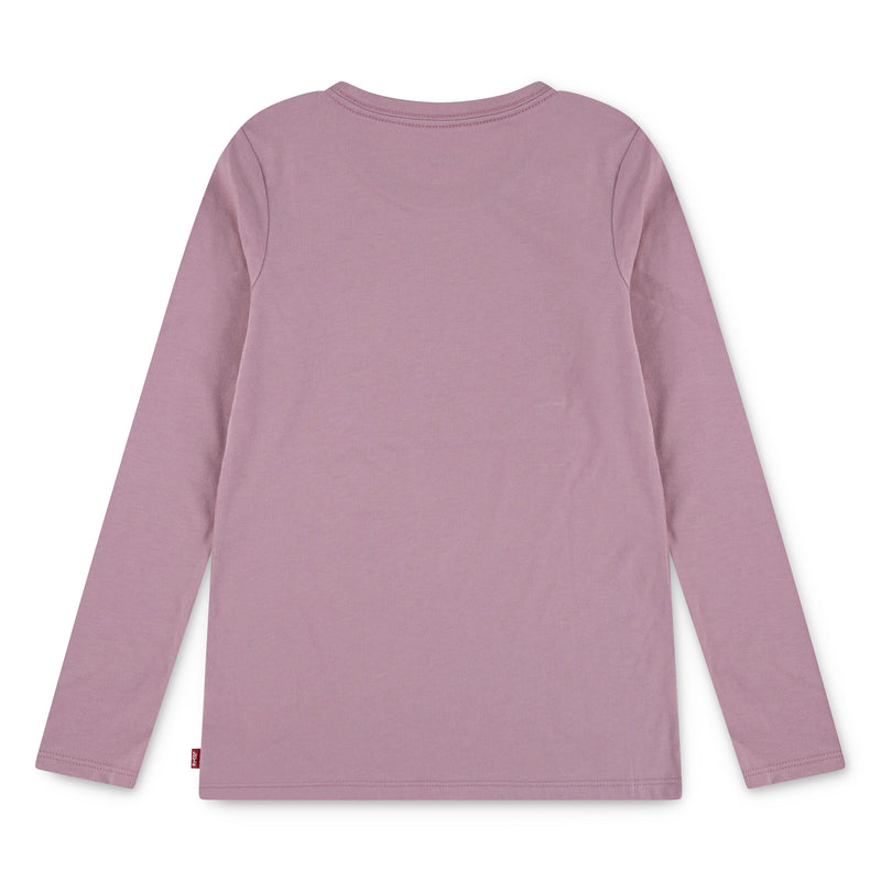 Girls Rose Pink Long Sleeve Batwing Logo T-Shirt