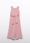 Girls Rose Pleated Gauze Jumpsuit