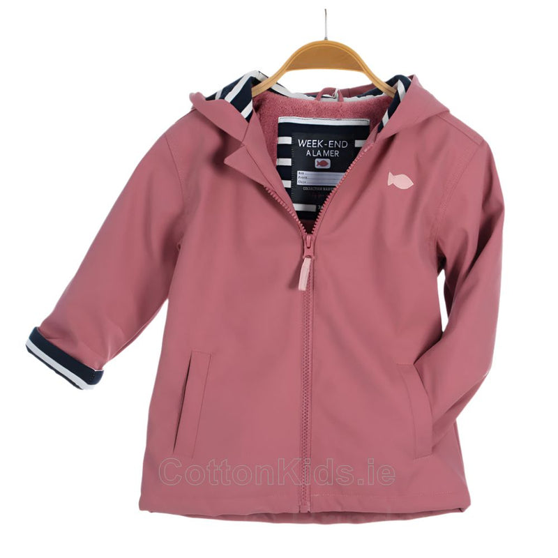 Girls Rose Vintage Waterproof Fleece - Lined Raincoat